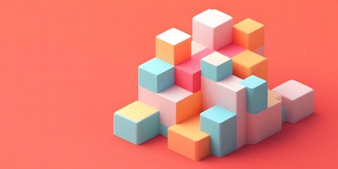 Obraz premium Abstract Colorful 3D Cubes Background