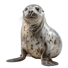 Robbe, Kegelrobbe, freigestellt vor transparentem Hintergrund, Generative AI