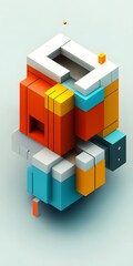 Fototapeta premium Abstract Geometric Shapes Background with Colorful Cubes