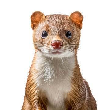 Niedliches Hermelin, freigestellt vor transparentem Hintergrund, Generative AI