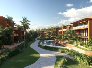 Fototapeta premium Luxury Resort Apartments with a Pool