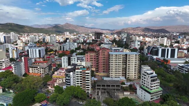 aerial view City of Cochabamba Bolivia