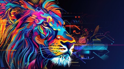 Abstract Lion Portrait