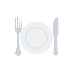 plate cutlery fork knife vector emoji illustration