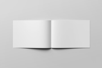 Fototapeta premium Blank landscape brochure and catalog mockup cover top view