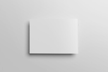 Blank landscape brochure and catalog mockup cover top view