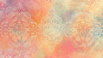 Delicate sarong pattern with soft pastels and intricate lace-like designs.