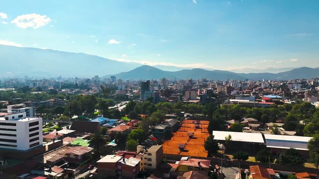 aerial view City of Cochabamba Bolivia