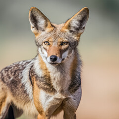 Fototapeta premium Schakal, Wildhund in freier Natur, Generative AI
