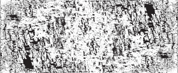 Monochrome texture composed of irregular graphic elements. Distressed uneven grunge background. Abstract vector illustration. Overlay for interesting effect and depth. Isolated on white background.