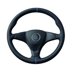 black car steering wheel
