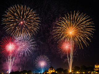 fireworks over the river