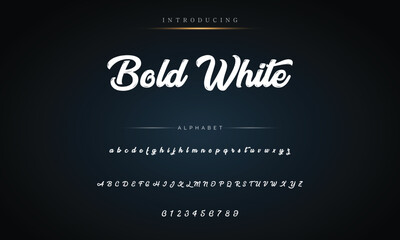 An elegant brush created a typeface, alphabet, and capital letters in vector form.