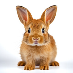 Obraz premium Junger Hase, Hauskaninchen, freigestellt vor weissem Hintergrund, Generative AI
