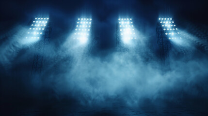Stadium lights in the dark. 