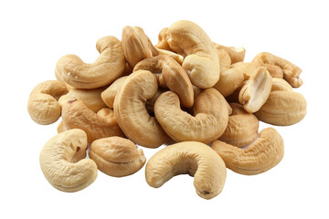salted cashews isolated on transparent background