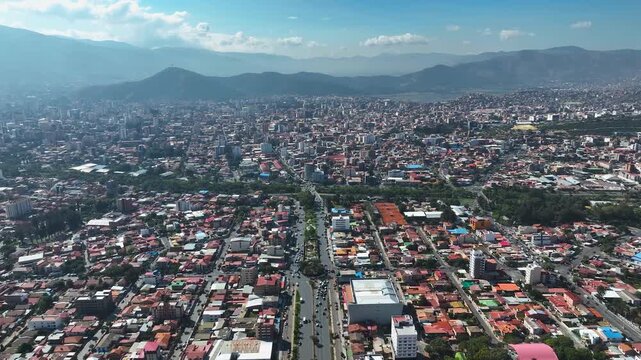aerial view City of Cochabamba Bolivia
