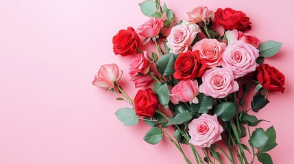 A lush bouquet of soft pink roses, blooming in perfect harmony