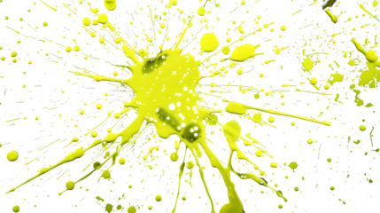 neon yellow paint ball splatter,