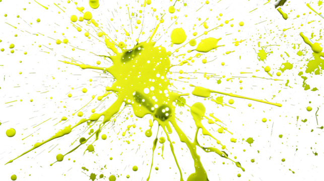 neon yellow paint ball splatter,