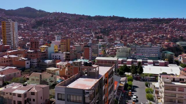 aerial view City of LA PAZ Bolivia