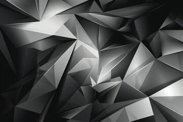 Abstract Silver Geometric Shapes - Modern and Futuristic 3D Digital Art with Metallic and Minimalist Design