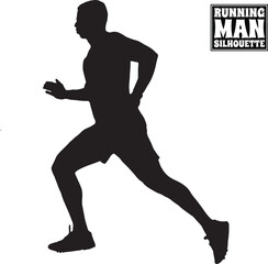 Man Running and Jump Silhouette Vector
