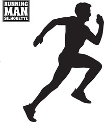 Man Running and Jump Silhouette Vector