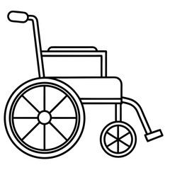 Wheelchair line art vector