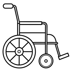 Wheelchair line art vector