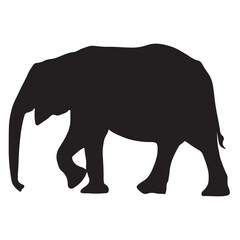 Black Elephant Silhouette Vector Graphic