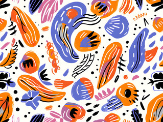 Obraz premium Vibrant Abstract Pattern with Bold Colors and Dynamic Shapes for Contemporary Artistic Designs 