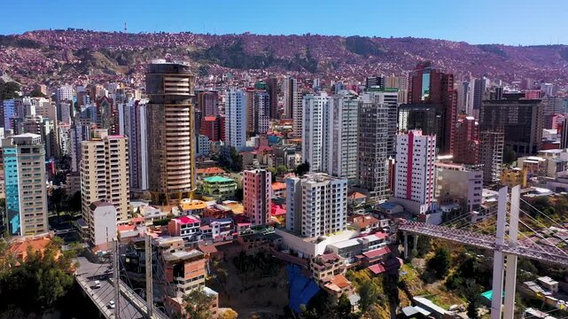 aerial view City of LA PAZ Bolivia