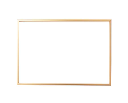 Naklejki Minimalistic gold rectangular frame on a white background