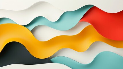 A colorful wave with a black and white stripe
