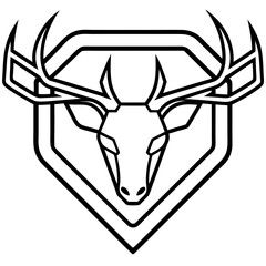 Deer head logo art vector illustration