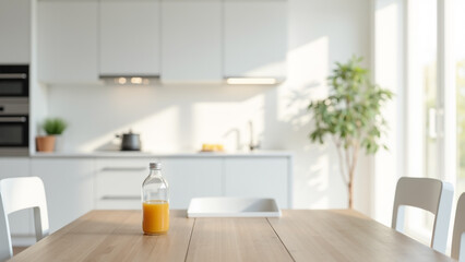 modern living room with kitchen