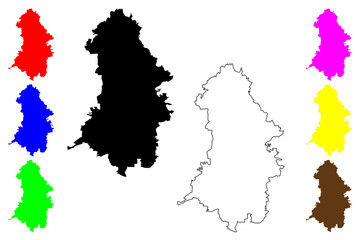 Oberhavel district (Federal Republic of Germany, rural district, State of Brandenburg) map vector illustration, scribble sketch Oberhavel map