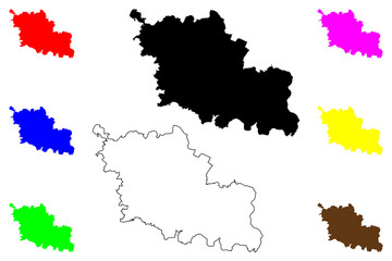 Fototapeta premium Oder-Spree district (Federal Republic of Germany, rural district, State of Brandenburg) map vector illustration, scribble sketch Oder Spree map