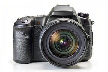 A professional DSLR camera with a large lens, capturing the essence of photography, creativity, and precision.