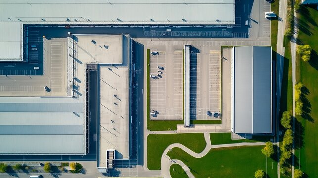 Aerial view of warehouse