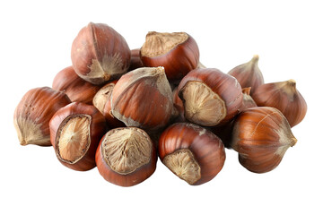 Fototapeta premium natural hazelnuts isolated on transparent background