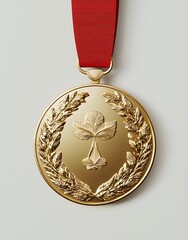 Fototapeta premium Gold Medal with Ribbon.