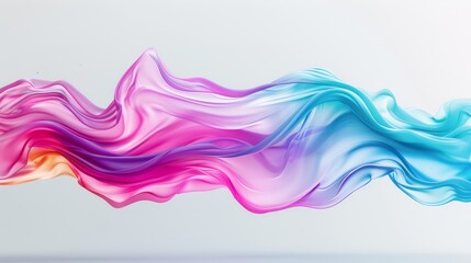 A colorful, flowing line of paint that is purple, blue, and orange