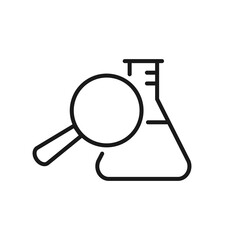 Science research - line icon, editable stroke. Simple outline laboratory symbol. Lab vector illustration