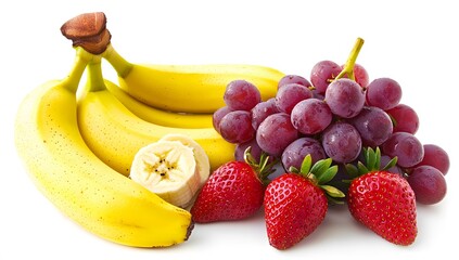Fresh Fruit Mix Bananas, Grapes, and Strawberries.
