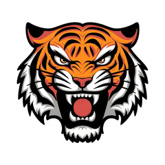 Fototapeta premium Tiger angry vector face