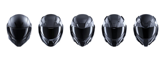 Stylish futuristic black helmet set