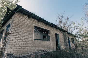 destroyed building in a city lost during the war with Ukraine