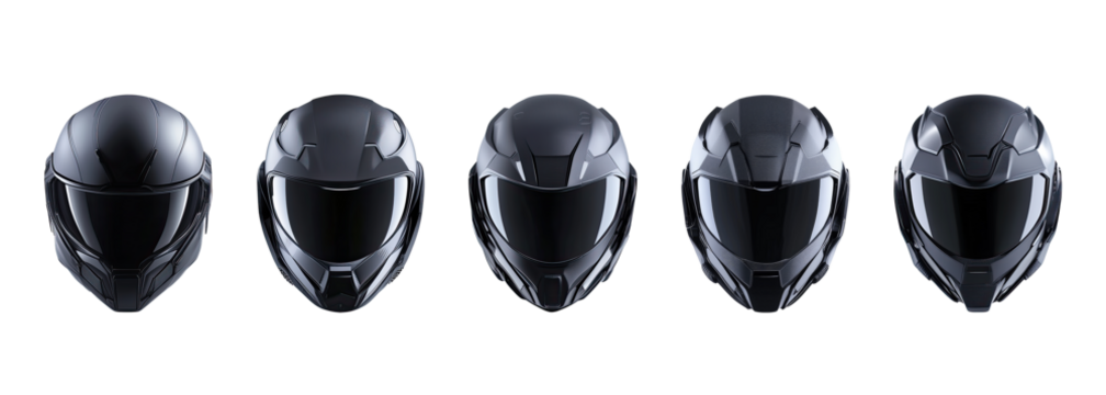 Stylish futuristic black helmet set